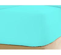 GMTEXTILE 100% Egyptian Cotton 200 TC Super King Fitted Sheet, TEAL (180 cm x 200 cm + 23 Deep)