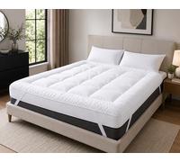 GMTEXTILES 10cm Extra Deep Small Single Mattress Topper - Luxury Microfibre Bed Topper with Elasticated Straps - Ultra Soft Hypoallergenic Mattress Toppers 76cmx190cm + 10cm
