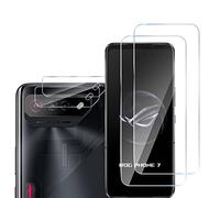 GMUJIAO [2+2 Pack Compatible with Asus ROG Phone 7 for Tempered Glass Screen Protector & Camera Lens Protector,HD Full Screen Tempered Glass Film[Anti-Shatter]