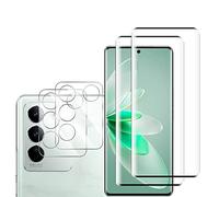 GMUJIAO [2+2 Pack Compatible with VIVO V27 for Tempered Glass Screen Protector & Camera Lens Protector,HD Full Screen Tempered Glass Film[Anti-Shatter]-Black