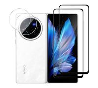 GMUJIAO [2+2 Pack Compatible with VIVO X Fold 3 Pro for Tempered Glass Screen Protector & Camera Lens Protector,HD Full Screen Tempered Glass Film[Anti-Shatter]-Black
