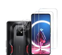 GMUJIAO [2+2 Pack] Compatible with ZTE nubia Red Magic 7S Pro for Tempered Glass Screen Protector & Camera Lens Protector,HD Full Screen Tempered Glass Film[Anti-Shatter]