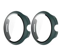 GMUJIAO [2 Pack] Compatible with Google Pixel Watch 3 45mm for Hard Protective Case,Full Screen Coverage Protective Case Cover,Screen Protector Built-in Tempered Glass[Anti-Scratch]-Green