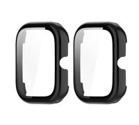GMUJIAO [2 Pack Compatible with Honor Choice Haylou Watch for Hard Protective Case,Full Screen Coverage Protective Case Cover,Screen Protector Built-in Tempered Glass[Anti-Scratch]-Black