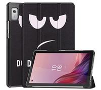 GMUJIAO Case Compatible with Lenovo Tab M9（TB-310FU） 9 inch,Stand Function Ultra Thin PU Leather Phone Case with Three Folding Holder[Anti Fall]-Big Eyes