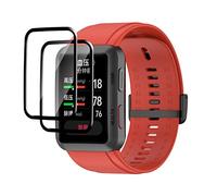 GMUJIAO Compatible Huawei Watch D2 Silicone Strap with 2 Screen Protectors, Soft Strap [Anti-Scratch] - Red