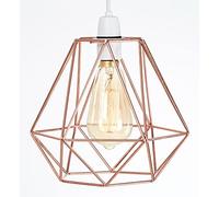 GMUK Home & Garden Products | Retro Vintage Industrial Easy Fit Wire Basket Cage Pendant Light Shade | Pendant Lights, Home Décor & Improvement Essential | 210mm Shade Diameter - Copper/Rose Gold
