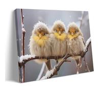 GMUKIFFY Farmyard Bird Painting on Canvas Wall Art Modern Wild Birds Winter Landscape Stretched And Framed Canvas Prints Artwork for Home Decorations Ready to Hang Wall Decor 24x36inch(60x90cm)