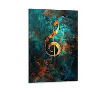 GMUKIFFY Vintage Music Notes Painting on Canvas Wall Art Watercolor Musical Note Painting Stretched And Framed Canvas Prints Artwork for Home Decorations Ready to Hang Wall Decor 12x18inch(30x45cm)