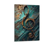 GMUKIFFY Watercolor Notes Painting on Canvas Wall Art Modern Music Notes Vintage Stretched And Framed Canvas Prints Artwork for Home Decorations Ready to Hang Wall Decor 08x12inch(20x30cm)