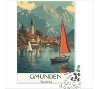 Gmunden Austria 1000-piece jigsaw puzzles | fun gift for dad to enjoy in his spare time at the weekend as a relaxing break from work and daily stress38x26cm