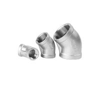 GMVGKLCPCF 1/4" 3/8" 1/2" 3/4" 1" 1-1/4" BSP Female 304 Stainless Steel 45 Degree Elbow Threaded Pipe Fitting Connector for Water Oil Ai(3/4")