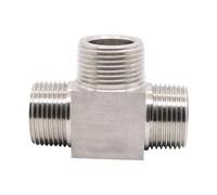 GMVGKLCPCF 1/8" 1/4" 3/8" 1/2" 3/4" 1" BSP Male Thread 304 Stainless Steel 3 Way Pipe Fitting Tee Shape Adapter Connector(3/4")