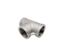 GMVGKLCPCF 1/8'' - 2'' BSP Female Thread 304 Stainless Steel Equal 3 Ways Tee Type Water Pipe Fitting SS304 Joint Connector(1/8")