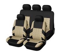 GMVZGQW Car Seat Covers Set Universal Fit Most Car Seat Covers with Tyre Detail, Suitable for Independent Seat Covers as Replacement, Beige, 2/5 Pieces