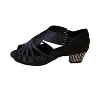 GMVZGQW Jazz Shoes for Woman Salsa Dance Shoes Girl Ballroom Shoes for Women Latin Dance Shoes Latin Shoes for Dance, Black Heel a 4.5cm, 4