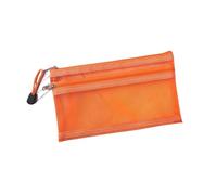 GMVZGQW Mesh Pouch Bags 3PCS Transparent Zipper Pencil Case Mesh A6 Bills Storage Bag Clear Nylon Makeup Pouch Portable Examination Stationery Bag For Travel(Orange)