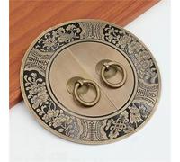 GMVZGQW Pull Handle Antique Brass Cabinet Door Knob Ring Shoe Kitchen Cabinet Handle Round Wardrobe Door Copper Handle Furniture Accessories for Cabinet Door(Bronze Color,Diameter 280mm)