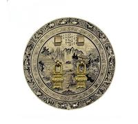 GMVZGQW Pull Handle Antique Copper Handle Old-Fashioned Cabinet Wardrobe Cabinet Door Brass Retro Round Door Knocker Handles for Furniture for Cabinet Door(Double Hole,24cm)