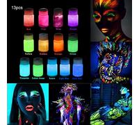 GMWD Glow Paint Set: 13 Luminous Colors, Self-Luminous Phosphorescent Glowing Paints for Wall, Body, Art & Craft Projects