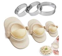 GmwyCzV 6 Piece Dumpling Maker, Empanadas Maker Set, Ravioli Shaper, 3 Sizes Ravioli Shaper + 3 Round Dough Cutters, Wonton, Pot Sticker, Pierogi & Gyoza, Small 7 cm, Medium 8 cm, Large 11 cm