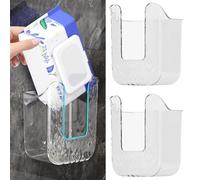 GmwyCzV Pack of 2 Wall Mounted Tissue Box, Wall Mount Wet Wipe Dispenser for Baby, Refillable Wet Wipes Container for Wet Wipes Without Punching, Storage Box for Kitchen Towels, Bedroom