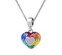 GMXLin Autism Awareness Charm Necklace Puzzle Piece Pendant for Women, 铜, copper