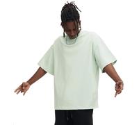 GMYG Accessible Luxury Essentials Men's Oversize Heavyweight 100% Cotton T-Shirt, 10.2oz/yd² Heavy Ounce, Drop-Shoulder Crew Neck Short Sleeve Tops(Macaron Green,XXL)