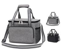 GMYIAK 15L Foldable Cool Bag, Oxford Cloth Insulated Bag with Carry Handle, Thermal Box Portable for Men Women Food for Travel and Camping Cool Box Small (Grey)