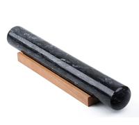 GMYIAK Marble Rolling Pin with Wooden Bracket, Non-Stick Dough Pin for Bread, Pizza Dough, Crust, Pastry, Cookies (Black, 11.8 inch)