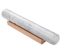 GMYIAK Marble Rolling Pin with Wooden Bracket, Non-Stick Dough Rolling Pin for Bread, Pizza Dough, Crust, Pastry, Cookies (White, 11.8 inch)