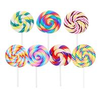 GMYIAK Pack of 7 candy decorations, cake decorations, lollipop decorations for mobile phone case decoration, DIY crafts, gifts, birthday cake, scrapbooking, 7.1 x 4.8 cm