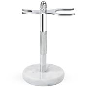 GMYIAK Razor and brush stand, razor holder with marble base is more stable, the base does not rust and the fitted protective distance protects your worktop, a gift (white)