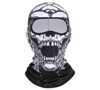 GMYIAK Skull Print Balaclava, Motorcycle Cycling Neck Warmer, Balaclava Face Mask for Bike Skateboard Snowboard Outdoor Sport, Halloween Costume Mask for Horror Party (Polyester, 2)