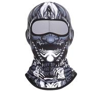 GMYIAK Skull Print Balaclava, Motorcycle Cycling Neck Warmer, Balaclava Face Mask for Bike Skateboard Snowboard Outdoor Sport, Halloween Costume Mask for Horror Party (Polyester, 1)