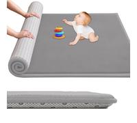 GmyoieqI Large Nursery Carpets, Memory Foam Play Mat for Baby Non-Slip 3CM Thick 200 x 200 cm Children's Play Mat for Crawling Soft Play Tummy Time, Area Rug Playmat for Floor Living Room Tatami Grey