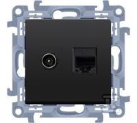 GN.1-KR.ANT.F+RJ45 CAT.5E BLACK SIMON10 CASFRJ455.01/49
