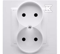 Simon 10 Double Socket B/U No Ground Pin CG2/11
