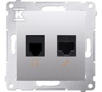 GN.COMP.RJ45+TELEF.RJ12 SILVER.MAT SIMON54 D5T.01/43