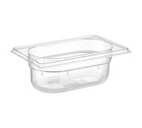 GN container polycarbonate GN 1/9, 65 mm deep, 0,6 ltr. transparent polycarbonate