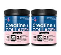 GN Creatine and Marine Collagen Powder, 2 Pack Bundle, Unflavoured, 5g Creatine Monohydrate, 5g Hydrolysed Marine Collagen, No Artificial Flavours, for Strength, Recovery and Joint Support