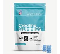 GN Creatine Gummies 3000mg Per Serving | 60 Sugar Free Real Creatine Monohydrate Gummies (30 Servings) | Blueberry | Vegan | Made in UK