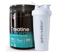 GN Creatine Monohydrate Powder, 1kg, with 600ml Shaker, for Muscle Mass, Strength and Performance