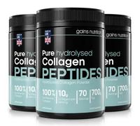 GN Hydrolysed Bovine Collagen Peptides Powder, Unflavoured, Type I and III with 18 Amino Acids, 70 Servings, 700g, for Joints, Skin and Hair, 3 Pack Bundle