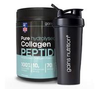 GN Hydrolysed Collagen Peptides Powder, Bovine, Unflavoured, Type I and III with 18 Amino Acids, 70 Servings, 700g, for Joints, Skin and Hair, with 600ml Shaker