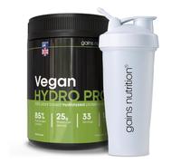 GN Vegan Hydro Pro Hydrolysed Pea Protein Powder, Unflavoured, Fast Absorption, 25.5g Protein per Serving, 1kg, with 600ml Shaker, Muscle Recovery