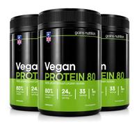GN Vegan Protein 80, Pea Protein Blend, Plant-Based, 24g Protein per Serving, Under 120 Calories, Complete Amino Acid Profile, 1kg Tub, 3 Pack Bundle