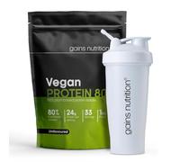 GN Vegan Protein 80, Pea Protein, Plant-Based, 24g Protein per Serving, 1kg, with 600ml Shaker