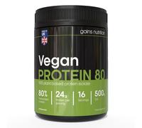 GN Vegan Protein 80 Protein Powder Tub | 500g Pea Protein Powder - Plant Based | 24g Vegan Protein per Serving | Non-GMO, Gluten & Dairy Free | Manufactuted in The UK