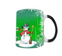 Gnaillxc Heat Sensitive Color Changing Christmas Mugs, Magic Porcelain Coffee Cups, Fun Holiday Drinking Glasses